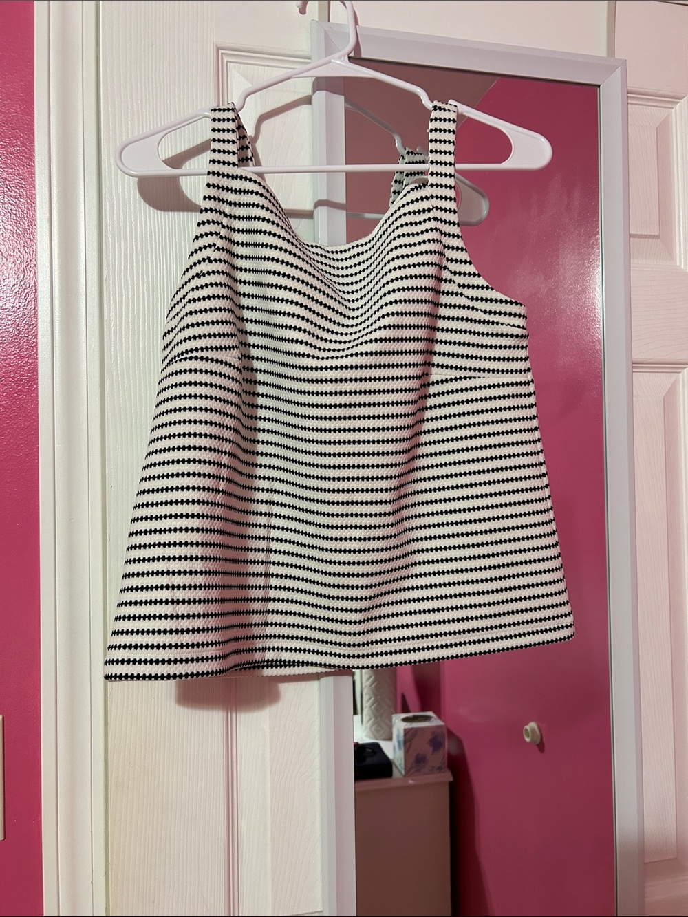 Ann Taylor Black & White Striped Tank